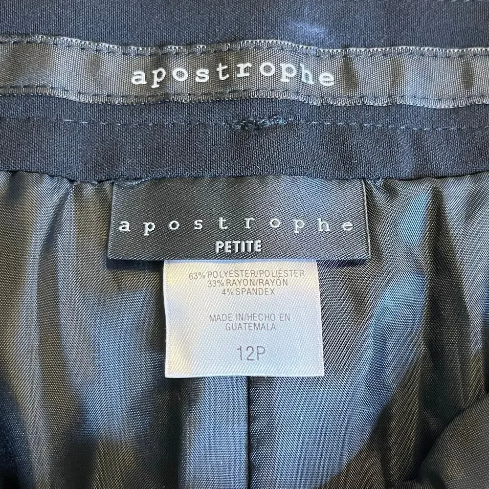 Apostrophe Black Pleated Mini Skirt Petite 12 Belted Dark Academia Office Siren